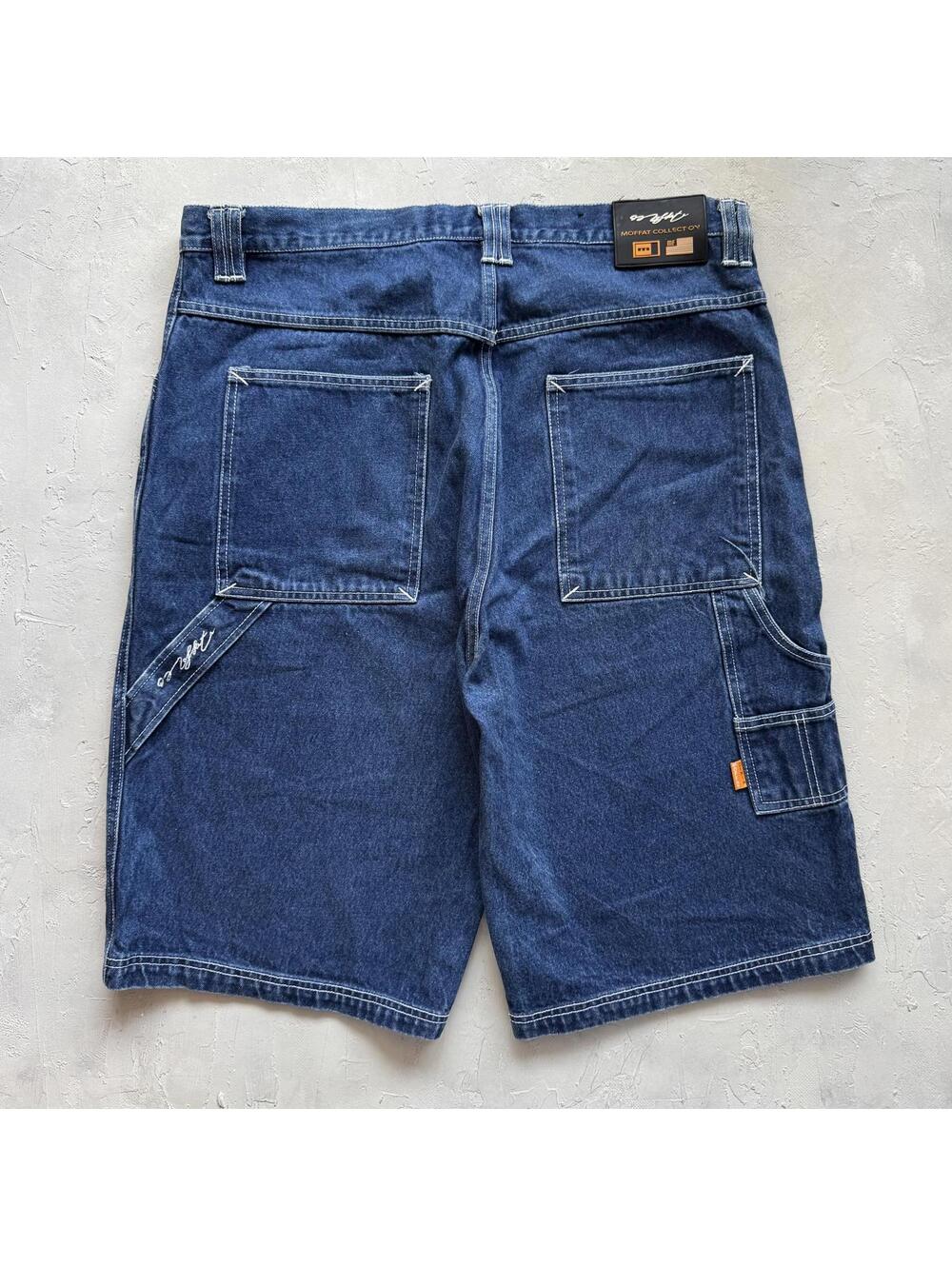 Vintage Y2K Moffat Baggy Carpenter Denim Blue Jean Shorts Jorts